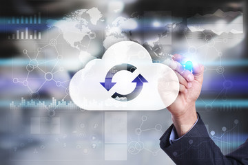 Cloud technology. Data storage. Networking and internet service concept.