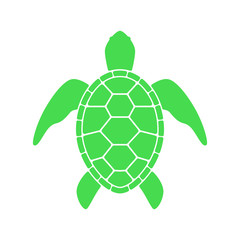 Fototapeta premium Sea turtle. Turtle silhouette. Vector icon isolated on white background.