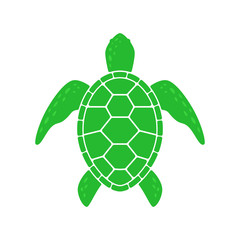 Naklejka premium Sea turtle. Turtle silhouette. Vector icon isolated on white background.