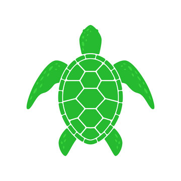 Sea turtle. Turtle silhouette. Vector icon isolated on white background.