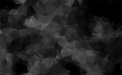 Black and white triangular geometric background. Vector pattern.