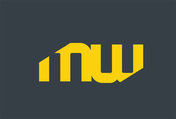 Initial Letter  MW Yellow Logo Design