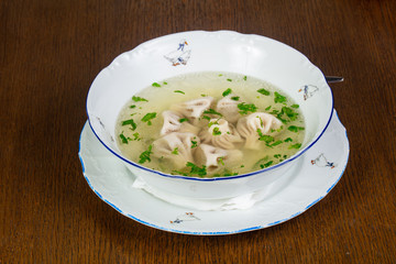 Georgian khinkali soup