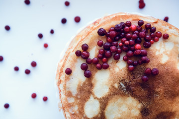 pancakes with cowberry