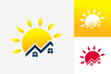 Roof And Sun Logo Template Design Vector, Emblem, Design Concept, Creative Symbol, Icon