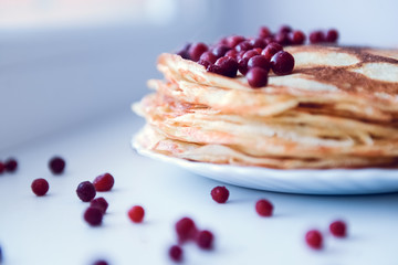 pancakes with cowberry