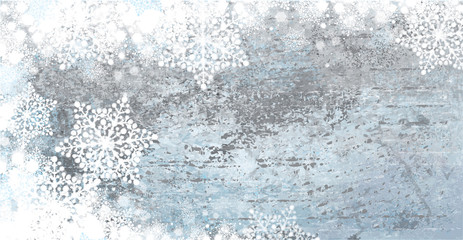 Plakat Christmas background. Winter, snowflakes background for Christmas.