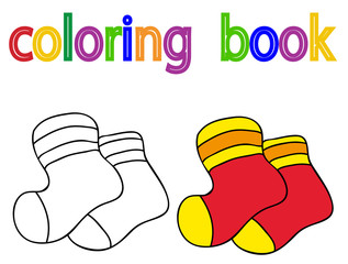 book coloring, socks