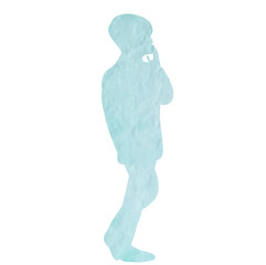 watercolor silhouette boy