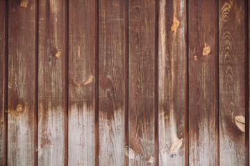 Natural structure of wood surface. Detail fragment of vintage natural wooden texture. Pattern from rural brown wooden wall, fence, floor with copy space. Background of uneven vertical planked wood.