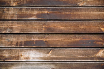 Natural structure of wood surface. Detail fragment of vintage natural wooden texture. Pattern from rural brown wooden wall, fence, floor with copy space. Background of uneven horizontal planked wood.