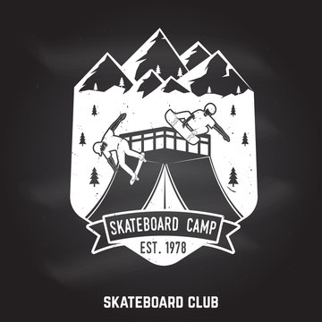 Skateboard club badge. Vector illustration.