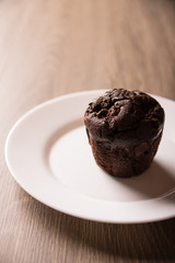 muffin, food, chocolate, coffee, plate, dessert, sweet, white, brown, delicious, gourmet, baked, snack, breakfast