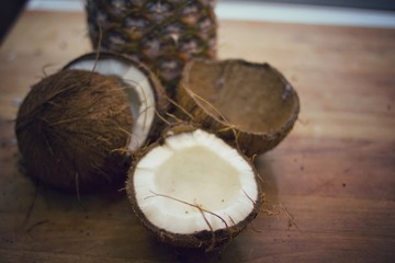 Obraz na płótnie Canvas Pineapple and coconut