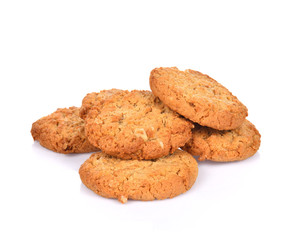 oatmeal cookies isolated on white background