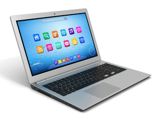 laptop computer single 3d illustration