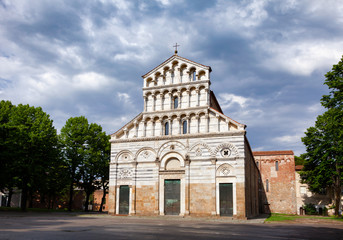 Fototapeta na wymiar San Paolo a Ripa dArno church Arno River embankment Pisa Tuscany Italy