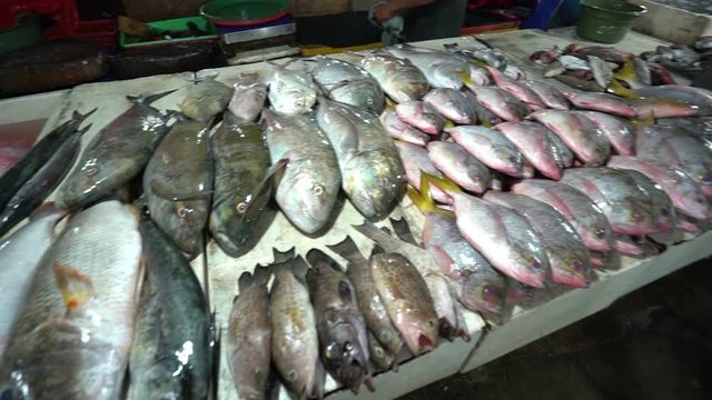 Fresh seafood for sale at bali market indonesia