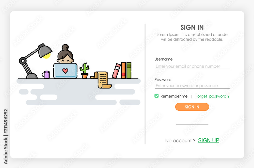Wall mural onboarding screens design in sign in icon and form. modern and simplified vector illustration, templ