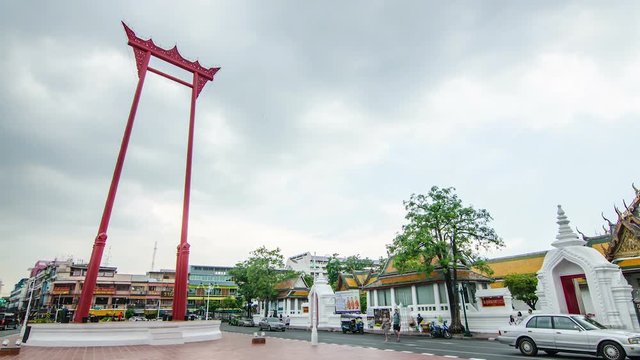 Bangkok, Thailand - june 28, 2018: The Giant Swing is a religious structure which located in front of Suthat temple, and is one of Bangkok&rsquo;s landmarks.