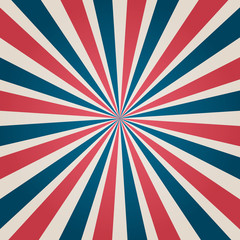 United States Independence Day 4th of July or Memorial Day background. Retro patriotic vector illustration. Concentric stripes in colors of American flag.