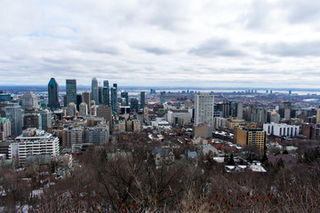Montreal city skyline during winter time
