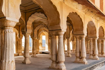 Photo sur Plexiglas Travaux détablissement Fort Amer à Jaipur, Rajasthan, Inde. Patrimoine mondial de l& 39 UNESCO.