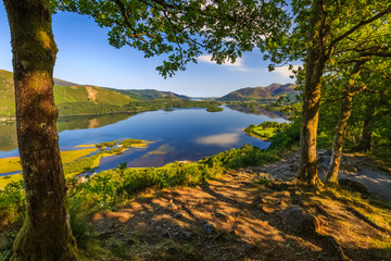 Fototapeta na wymiar Surprise view overlooking Derwentwater, The Lake District, England