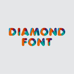 Diamond Font Vector Template Design Illustration