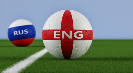 England vs. Russia Soccer Match - 3D Rendering 