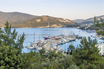 Bodrum, Turkey, 23 May 2010: Torba Marina and Sailboats