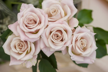Fototapeta na wymiar Roses and peony flowers wedding bouquet, decoration.