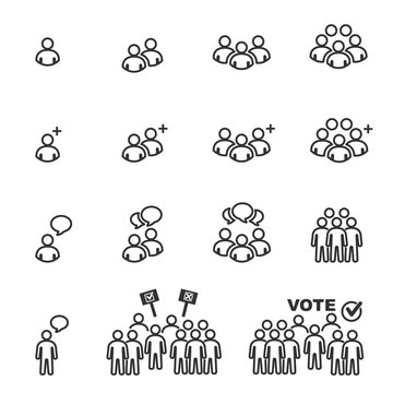 People Icons , Person Vote work group Team Line Vector