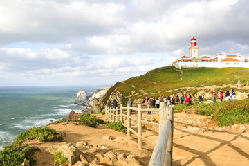 Fototapeta na wymiar Cabo da Roca, Portugal. Landscape with lighthouse