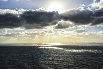 Cabo da Roca, Portugal. View of the Atlantic from the cliff at sunset.