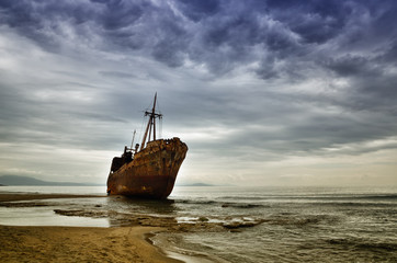 Dimitrios is an old ship wrecked on the Greek coast and abandoned on the beach