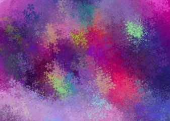 gradient colorful background with blossom flower pattern