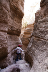 Slot canyon at Tent rocks national monument