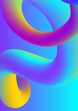 Abstract liquid colors background. Fluid shapes vector trendy gradients. Colorful graphic illustration. Geometric background molecule communication.