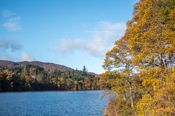 Scenic view of River Tummel, Pitlochry Dam as part of Perth and Kinross. Scotland, United Kingdom