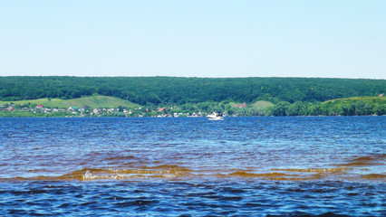 Summer vacation at sea.Boat on a picturesque background.