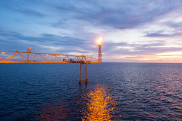 flape bridge of offshore construction platform for exororation and production oil and gas with...
