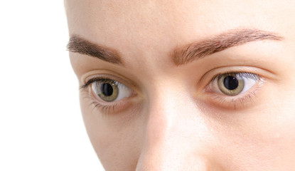 Fototapeta premium Female eyebrows brown eye shape skin female beauty nature