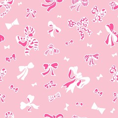 Roze bogen naadloze vector patroon. Voor ontwerp van oppervlaktepatronen, verpakkingen, textiel, cadeaupapier