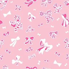 Fotobehang Eenhoorns Roze bogen naadloze vector patroon. Voor ontwerp van oppervlaktepatronen, verpakkingen, textiel, cadeaupapier