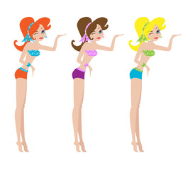 Sexy Pin-up woman. Vector illustration background