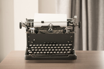 Retro style typewriter in studio