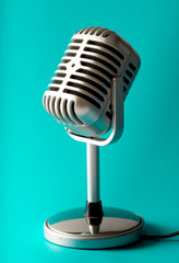 Vintage style microphone in studio