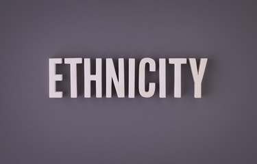 Ethnicity sign lettering