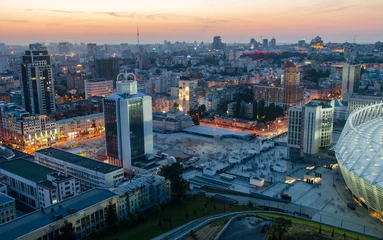 Foto auf Acrylglas Kiew View to the center of Kiev at night